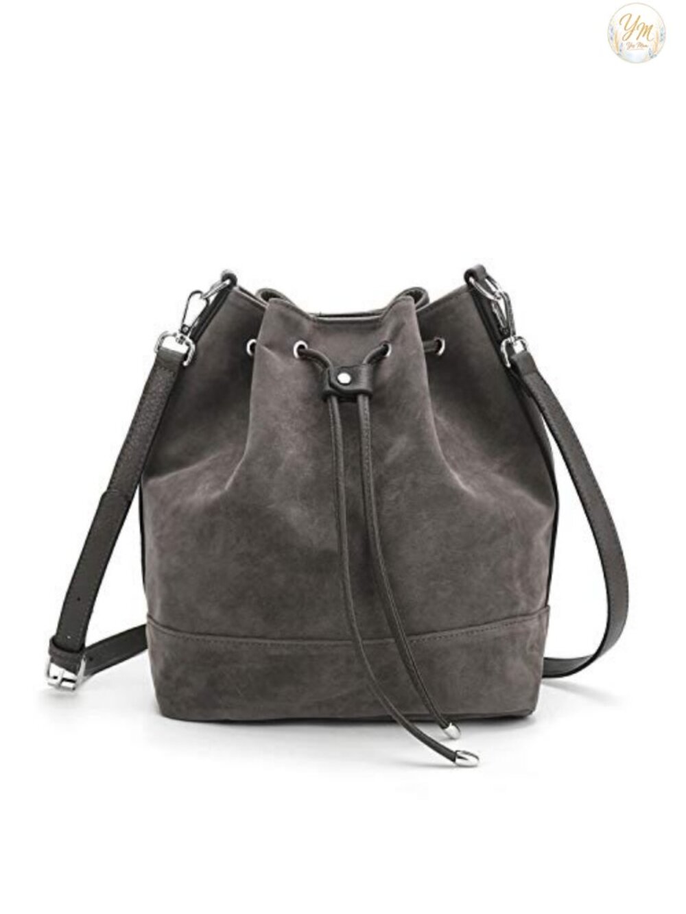 Vegan Suede Bucket Bag Crossbody Shoulder Purse for Women